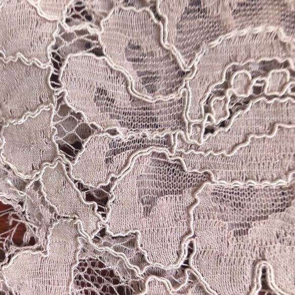 LOFT Eyelet Lace Overlay Hyper-feminine Pink Short Sleeve Blouse size S - Picture 5 of 7